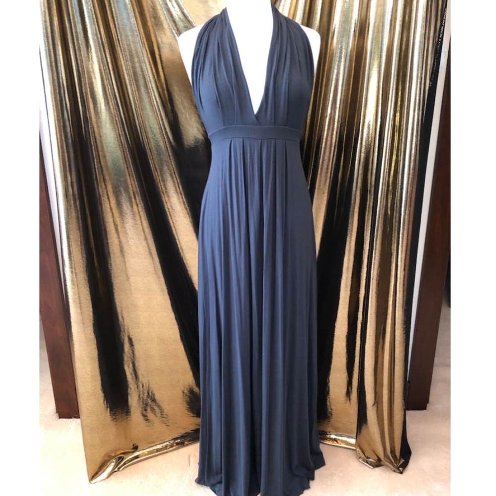 Tart Maxi Halter Dress Steel Gray Sz M